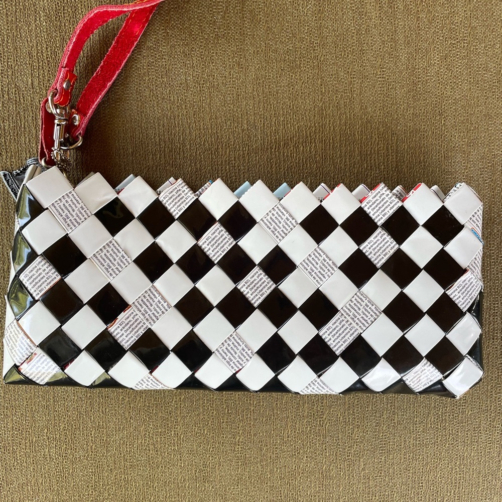 Black and White Checkered Clutch